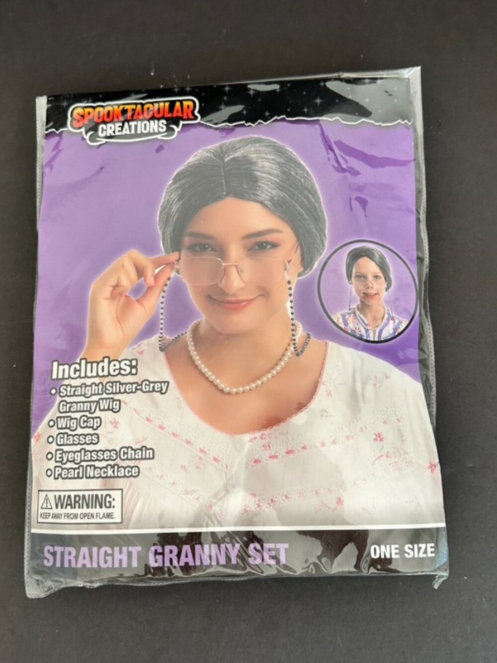 Grandma Halloween Dress Up Wig Set Costume NEW
